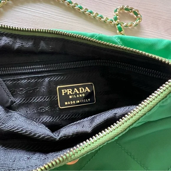 Vintage Prada Tessuto Quilted Nylon Bag Green - Picture 10 of 14